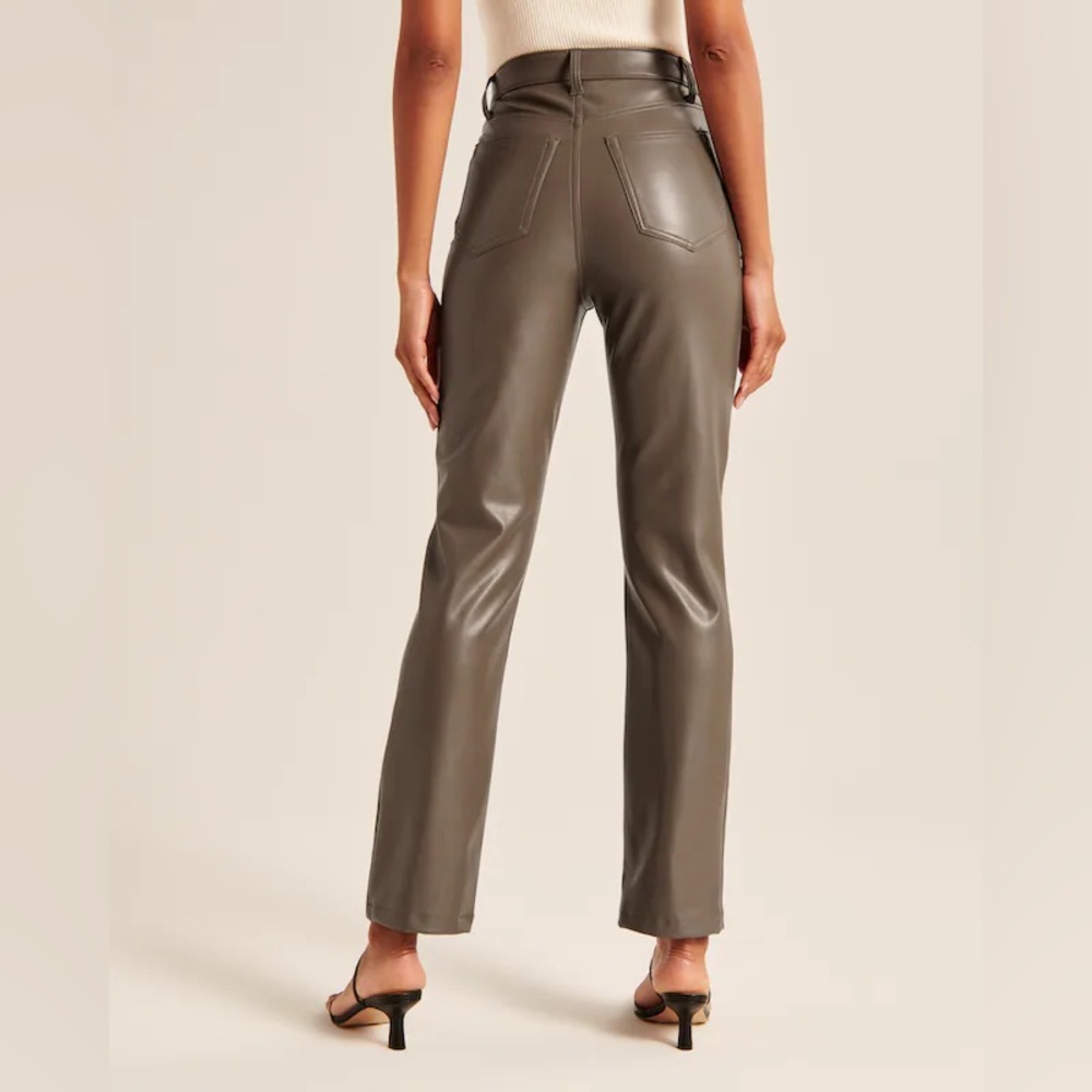 Abercrombie & Fitch high waisted vegan leather pants size 4 - Picture 3 of 7